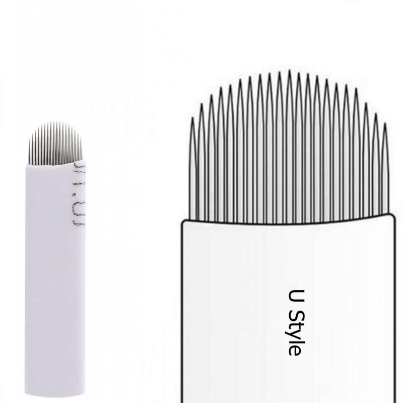 U Shape Semi Permanent Makeup Microblading Needle with Hand Tool 50pcs/box