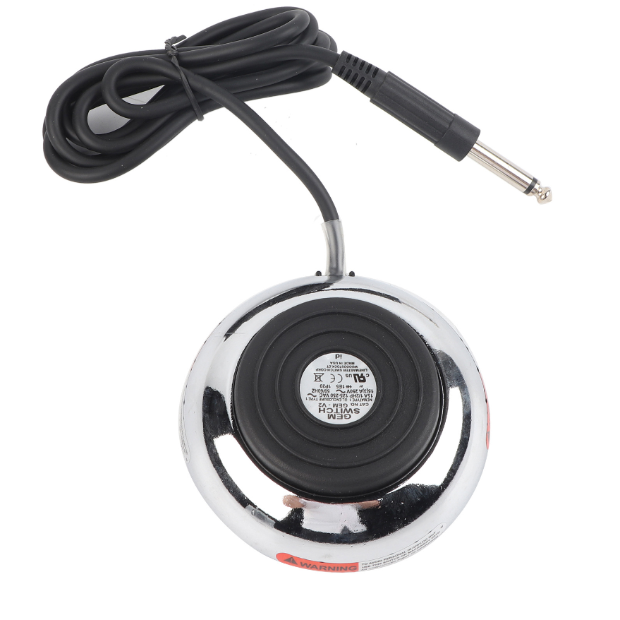 10A High-Current 360-Degree Sensitive Round Stainless Steel Tattoo Foot Pedal