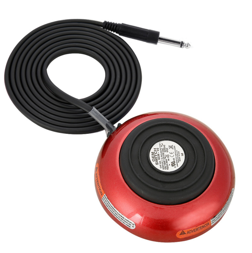 10A High-Current 360-Degree Sensitive Round Stainless Steel Tattoo Foot Pedal