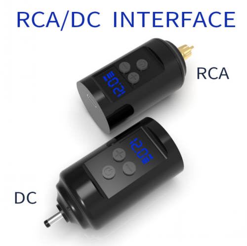 1200Mah RCA/DC Mini Wireless Tattoo Power Supply