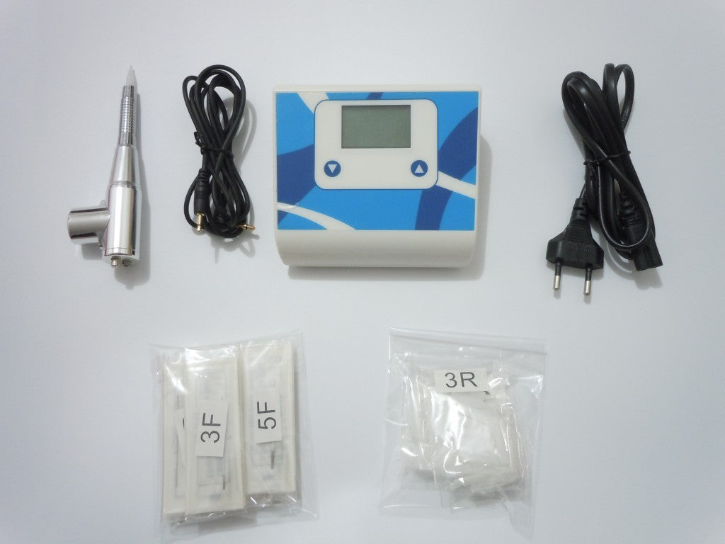 Permanent Makeup Tattoo Machine pen kit LED power supply with 50 pcs needle tip
