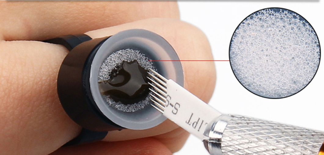 Disposable Permanent Makeup Microblading Tattoo Ink Cap Finger Ring Pigment Cup