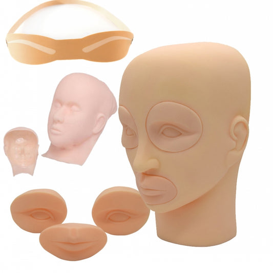 3D Silicone Permanent Makeup Tattoo Face Head Eye Eyebrow Lip Practice Fake Skin