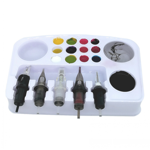 12pcs/dozen 3 Colors Disposable Pigment Trays PMU Color Palette