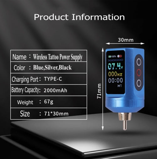 2000Mah Led Screen RCA Wireless Tattoo Power Supply