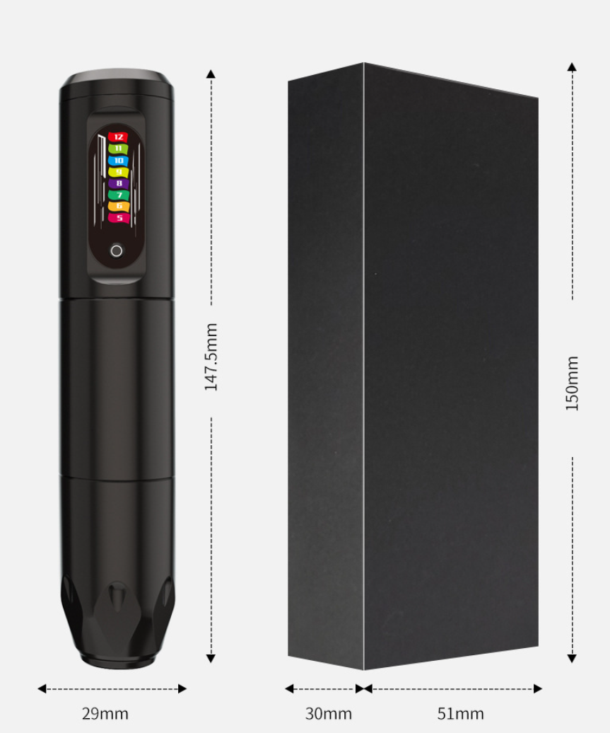 Black 7500RPM Wireless Permanent Makeup Tattoo Machine 1300MAH for Beginners