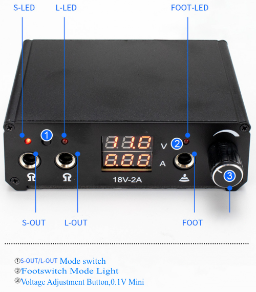 Dual-Screen & Channel Regulated Tattoo Power Supply