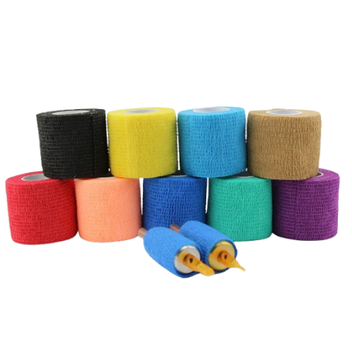 12Pcs Blue Disposable Tattoo Grip Cover Wrap Bandage for Artists