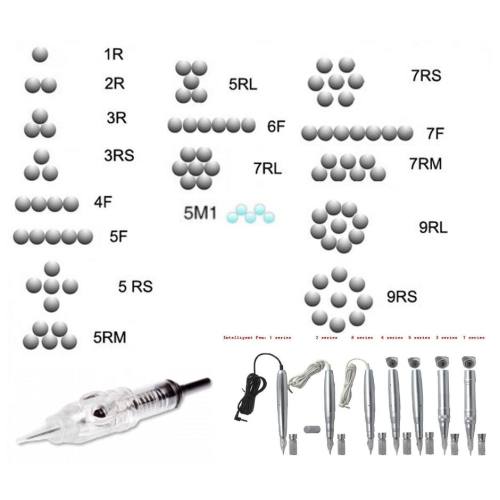 10 Pcs 600D-G Permanent Makeup Tattoo Cartridge Needle For Nouveau Contour Goochie&M8 Pen