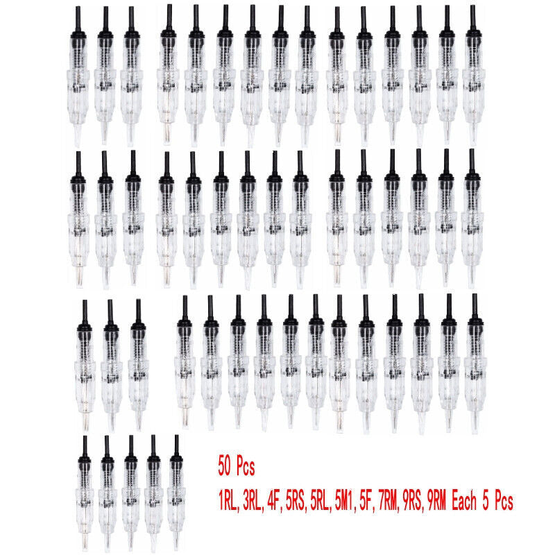 Permanent Makeup Ink Tattoo Machine Kit Fit For Nouveau Contour 50 Needles Set
