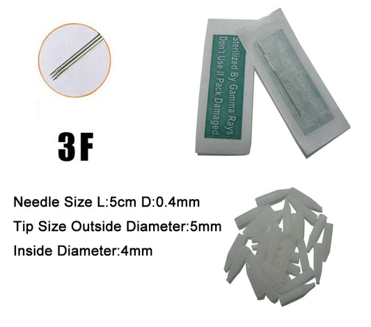 0.4mm 50 pcs 3F Tattoo Permanent Makeup machine Needle with 50 pcs 3F disposable tip