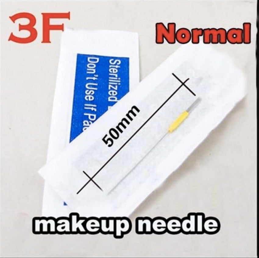 0.4mm 50 pcs 3F Tattoo Permanent Makeup machine Needle with 50 pcs 3F disposable tip